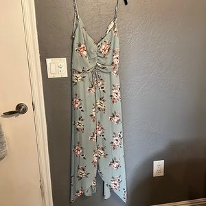 Rowa Blue Floral Maxi Dress